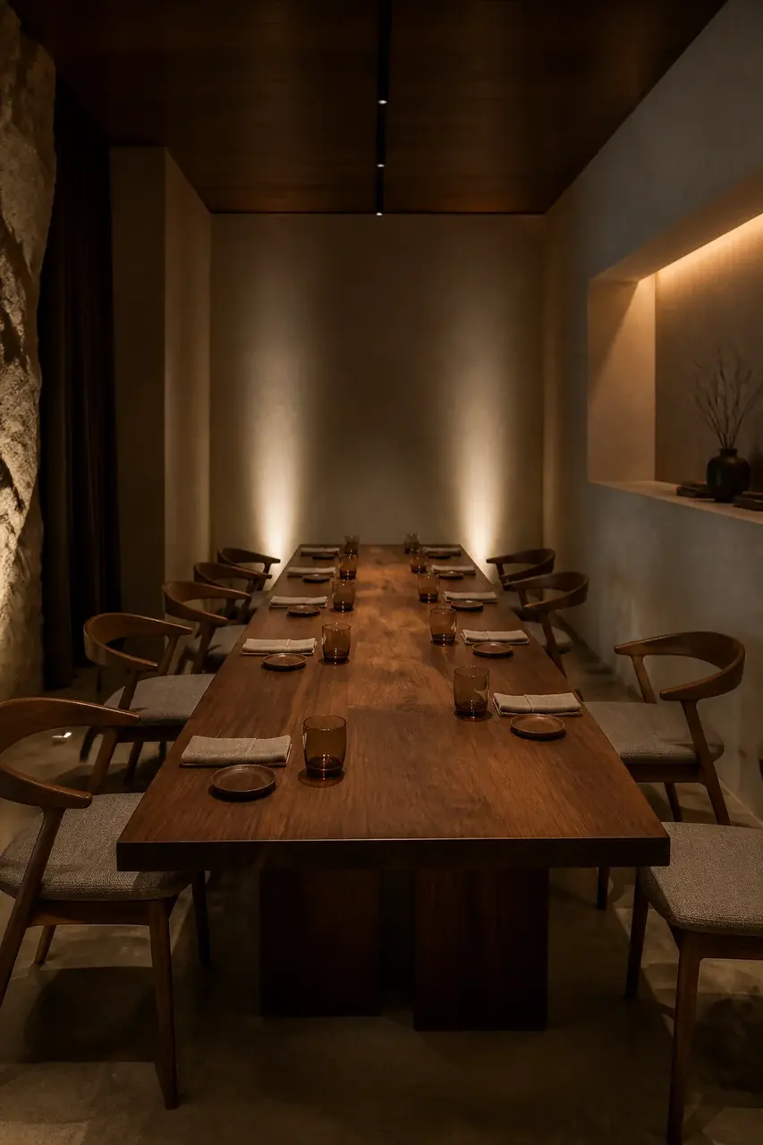 Interior da Sala Âmbar preparada para um jantar pequeno