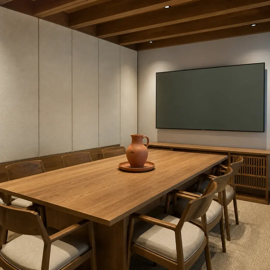 Gabinete Cedro com mesa de reuniões